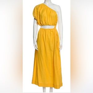 Farm Rio yellow cut maxi dress